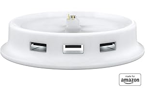 MISSION CABLES Base di ricarica USB Made for Amazon, per Amazon Echo (4ª generazione), colore bianco