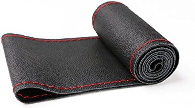 ADATECH Leather STEERING WHEEL COVER STEERING WHEEL Genuine Leather Steering Wheel Cover 40 cm Black Verrohrt