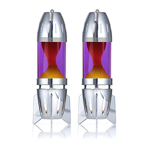 Preisvergleich Produktbild Mathmos Fireflow R1 Lavalampen Paar mit Teelicht - Chrome - Violett / Orange