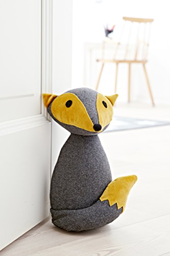 Heitmann Deco 91809 Tür-/Fensterstopper Fuchs, Höhe 25 cm, Stoff, grau / senf, 15 x 16 x 26 cm - 2