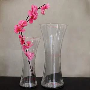 TIED RIBBONS Glass Vase (28 cm x 10.5 cm, Transparent)
