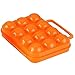 Da.Wa Outdoor Picknick Ei Karton, Portable Folding Kunststoff Ei Storage Tray Box Wiederverwendbare Ei Container mit Griff 12 Egg Slots,Orange