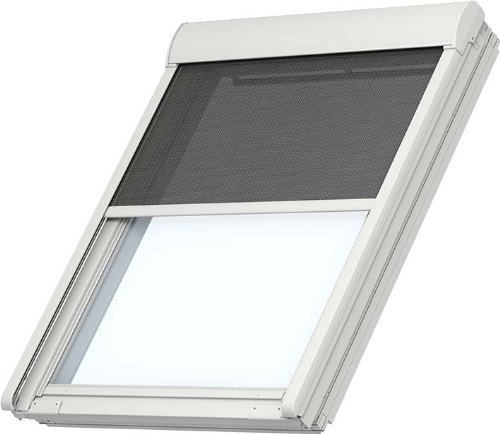 Original Velux Hitzeschutz-Markise mit Haltekrallen für GGL GPL GHL GTL GGU GTU GPU 304 + 306 + 308 + 310 + M04 + M06 + M08 + M10 + MK04 + MK06 + MK08 + MK10, Stofffarbe 5060 schwarz / MHL MK00 5060