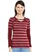 Hypernation Maroon Color Stripe Cotton Top For Women RS.699.00