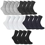 Chaussettes Homme Hiver Chaudes en Coton - Rovtop 10 Paires Chaussettes pour Homme Chaudes Douces Respirant Épaisses pour Automne et Hiver Noir/Gris/blanc 39-46EU