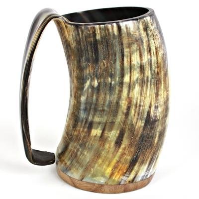 Preisvergleich Produktbild Hornbecher mit Henkel, ca. 500 - 700ml - Trinkhorn