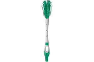 MAM Bottle Brush | Teat Brush with Hanging Hole for Easy Storage | Non-Scratch Brush for Cleaning Bottle Teats | Baby Accessories | Unisex (Colour May Vary)