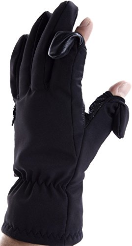 Preisvergleich Produktbild Unisex Ski- und Fotografie Handschuhe. Zurückklappbare und magnetverschliessbare Fingerenden mit Reissverschlusstasche für Memory Cards (Klein EU 8)