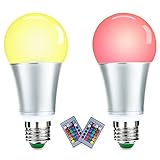 LUXJET LED Ampoules de couleur,10W E27 RGBW Ampoule Led,Changement de Couleur Té