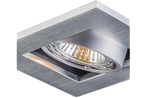 QAZQA Moderne Ensemble de 10 spots encastrer/encastrabless en aluminium - Qure Aluminium Carré GU10 Max. 10 x 50 Watt/Luminaire/Lumiere/Éclairage/intérieur/Salon/Cuisine