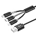 Produktbild homore Multi USB-Kabel Typ C + Lightning Kabel + Micro-USB Kabel, 3 in 1 Mehrfach 1,5 m USB Ladekabel für iPhone X/8 8 Plus/7//6S/iPad/MacBook/Galaxy S8 Plus usw.