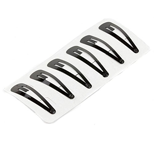 Mytoptrendz® Click Clack Hair Clips 6X Plain Black Basic Snap Clips Snappy Bendie Snap Hair Clips Grips (Medium 6 piece)
