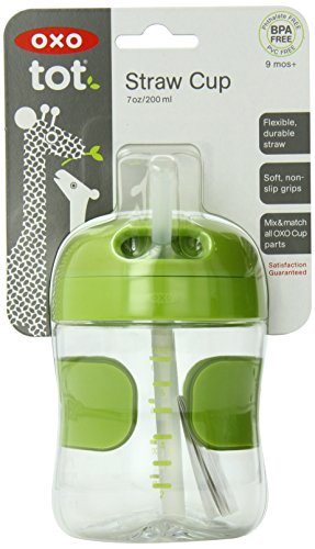 Oxo Tot - Taza hermética con pajita (200 ml.) verde