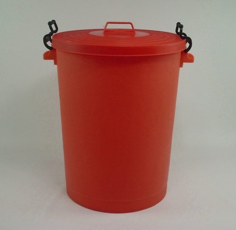 110 Litre Red Bin / Refuse Bin With Lockable Lid ( Made In The U.K )
