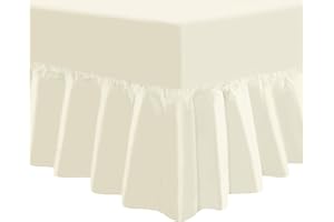 NIYS LUXURY BEDDING Arizone T180 Percale Standard Fitted Sheet in 14 Colours (Cream, King)