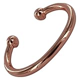 Stargems Magnetic Pure Copper Bracelet Bangle Mens Womens 2 Magnets High Strength Shiny Band Design Bio Celtic Ladies + Velvet Gift Pouch