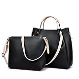 Bolso de Mano cuero PU mujeres,Bolso Señoras Totes 2 pedazos en 1,Bolso de bando