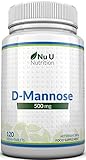 D-Mannose Tablets 500mg | 120 Tablets | High Strength | Allergen Free and Suitable for Vegetarians and Vegans | Not Mannose Capsules or Powder Made in The UK by Nu U Nutrition