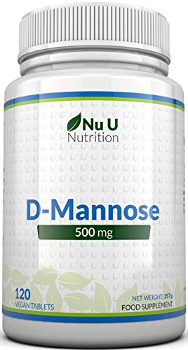 D-Mannosio 500mg Compresse | 120 Compresse | Alta Forza | Senza Allergeni e Adatto a Vegetariani e Vegani | Non Sono Capsule o Polvere di D-Mannosio | Prodotto nel Regno Unito da Nu U Nutrition