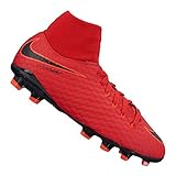  Nike JR Hypervenom Phelon 3 DF FG, Botas de fútbol Unisex niños, Rojo (Universität Rot/Schwarz-Helles Karmesinrot 616), 37.5 EU