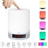 LUJII Bluetooth Lautsprecher Wireless Lautsprecher Lampe Lautsprecher Neueste Intelligente Tragbares Bluetooth Lautsprecher Multi Funktion Musik Sound Box LED Kinder Nachtlicht Touch Control Lamp (4 Dimmstufen Touch Lighting Sensor Schalter Augenschutz Lichtquelle) und Wecker Alarm mit Eingebauten Wiederaufladbaren 1800mAh Batterie - TF Karte Unterstützt - Freisprecheinrichtung - USB Charging Bluetooth Speaker Geeignet für den Innen und Außengebrauch Kids Home Deco Arbeiten Lesen Camping usw