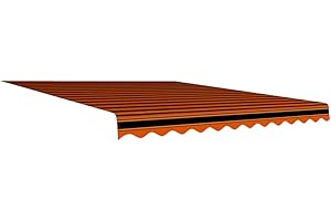 AUVYI Markisenbespannung Canvas Orange & Braun 3,5x2,5 m Markisen Ersatzstoff Markisenstoff Wechseln Balkonmarkisen Sonnenschutz Stoff Außen Markisenstoff Wasserdicht Hochwertiges Ersatztuch