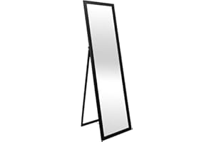 HOME DECO FACTORY, HD4252, Black Standing Mirror 124 cm - Elegant and Practical Design, Ideal for Living Room or Bedroom, Durable Materials, Perfect for Your Interior Decoration - Black 124 cm