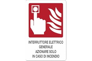 SOCIAL CRAZY Interruttore elettrico generale. Azionare solo in caso di incendio - CARTELLO SEGNALETICO in Adesivo Resistente, Pannello in Forex o Pannello In Alluminio (ADESIVO 30X42 CM)