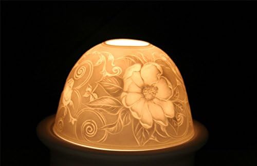 Hellmann Versand Starlight Tealight Lithophane Candle Holder, Dog Roses 112