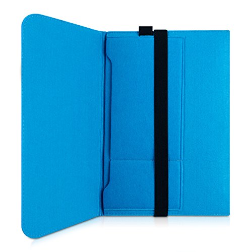 kwmobile Laptoptasche Filz Sleeve für 11″ 11,6″ Laptop / Tablet – Notebook Tasche Schutzhülle Laptop Case Hülle in Blau mit Innentaschen Innenmaße: ca. 31,5 x 25 cm - 8