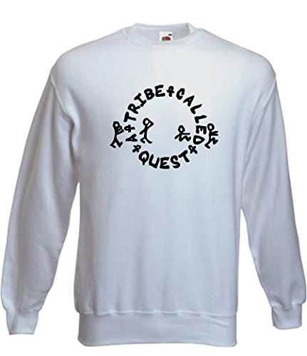 Tribe called quest rawkus records naughty by nature Gangstarr rap hip hop krs music unisex jumper sweatshirt (xl, white)