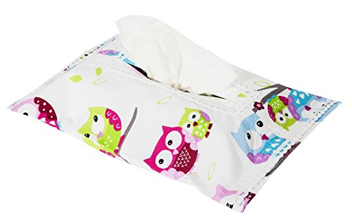 Vizaro - Baby Wipes Case Cover/ Tissue Holder - 100% Premium Quality Luxury Cotton - Little Owls Collection - Tested against harmful substances - Made in EU