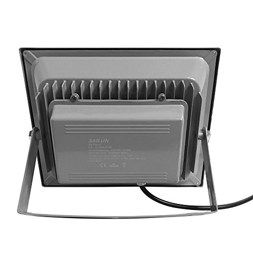 SAILUN 50W LED Fluter Floodlight Strahler Licht Scheinwerfer Außenstrahler Wandstrahler Silber Aluminium IP65 Wasserdicht AC 85 – 265V WarmWeiß - 2