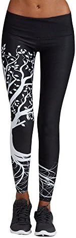 LILICAT Womens Fashion yoga sweatpants Sports Ladies Basic athletic pants leggings Girls tree printing Yoga Workout Gym Fitness Exercise Athletic Pants (Black, Size:XL)