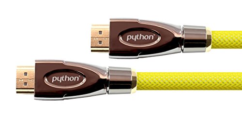 Python Series High-Speed-HDMI Anschlusskabel mit Ethernet - 4K2K / UHD / Ultra HD / Full HD - OFC, 3D-Unterstützung, Dreifachschirmung, Nylongeflecht, gelb, 2 m