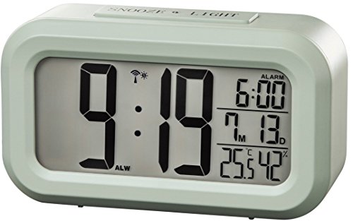 Hama Funk Wecker (zwei Weckzeiten, Snooze, sensorgesteuertes Nachtlicht, Temperatur- und Datumsanzeige) mintgrün - 2