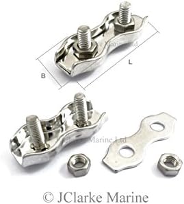 Pack of 10-4mm Duplex Wire Rope clamp Grip Made from 316 A4 Marine Grade Stainless Steel