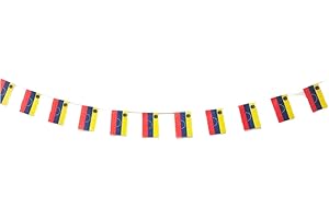 PANDIUI23 Bandera de Venezuela 40 unidades bandera de Venezuela, guirnalda Venezuela 11.4M, banderines Venezuela, bandera Nacional 14 x 21 cm para Decoraciones de Bares de Jardín (Venezuela)