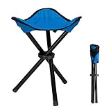 COVVY Tabouret trépied Portable Pliable en Toile à 3 Pieds pour randonnée, Camping, pêche, Pique-Nique, Plage, Barbecue, Voyage, randonnée, Jardin, Bleu