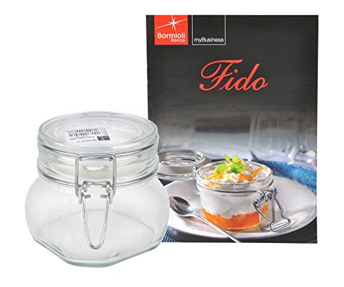 6er Set Einmachglas Bügelverschluss Original Fido 0,5L incl. Bormioli Rezeptheft - 3