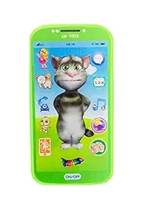 jesilo learning playing tom cat touch screen sound and lighting mobile phones for kids- Multi color