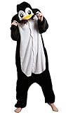 Tier Pyjamas Cosplay Kostüm -Karneval Schlafanzug Onesies Jumpsuit Erwachsene Unisex Kigurumi (X-Large, Schwarz-Pinguin) - 