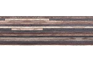 CREARREDA Crédence adhésive Cuisine PVC 190_x_60_cm Bois Sombre Rouleau adhesif decoratif 100% fabriqué en Italie, avec Encre Non Toxique, Ignifuge et résistant à l'eau