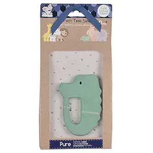 Tikiri Toys Crocodile Natural Rubber Teether, Handmade & Organic, for Kids 0+ & Above, Multicolor