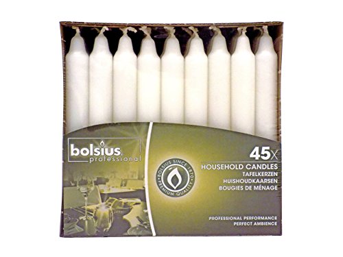 Bolsius 103403679902 Bistro Bougie, 17,8 cm, Blanc (lot de 45)