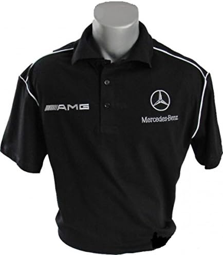 Mercedes EMBROIDERED LOGO Benz AMG Men's Black Cotton T-shirt Polo Avto (XL)