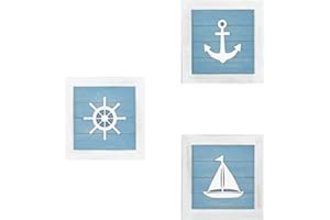 Stylebest Decorazione da Parete a Tema Oceano, Decorazione da Parete in 3D con Stella Marina, Conchiglia, Dollaro di Sabbia, Decorazione da Bagno per la casa, Vintage, Spiaggia