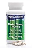 Ginseng siberiano 2000mg - ¡Bote para 6 meses! - Apto para veganos - 360 comprimidos - SimplySupplements
