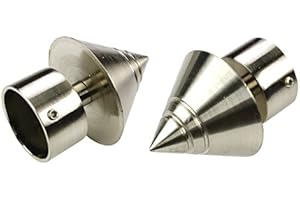 Liedeco Endstück, Endknopf Klassik Kegel für Gardinenstangen, Stilgarnituren 28 mm ø | Edelstahl-Optik | 1 Stück