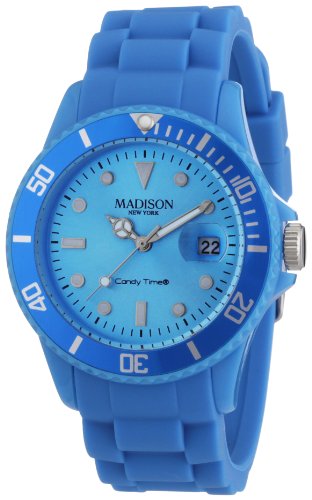 Madison New York Unisex-Armbanduhr Candy Time Analog Silikon blau U4167-06/2 Madison New York Unisex-Armbanduhr Candy Time Analog Silikon blau U4167-06/2